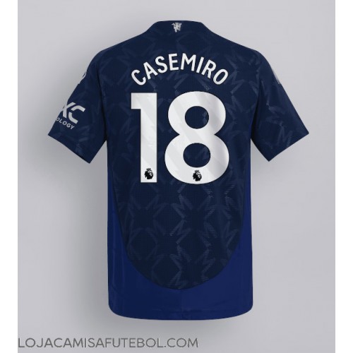 Camisa de Futebol Manchester United Casemiro #18 Equipamento Secundário 2024-25 Manga Curta